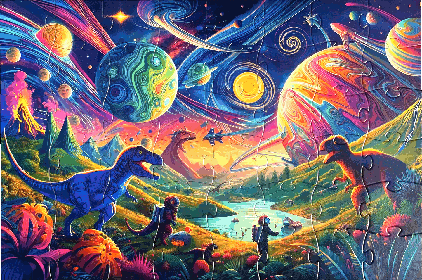 Dino Mountain 48 Piece Jigsaw Puzzle